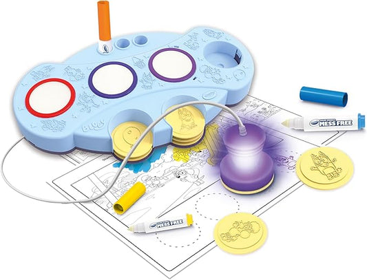Crayola Color Wonder Mess Free Light - Up Stamper Bluey Set – 10 Stamps, 3 Ink Pads, 18 Activity Pages & Markers | No - Mess Coloring Kit with Light - Up Stamper | Safe, Non - Toxic Gift for Kids Ages 3+ - Marah Kids