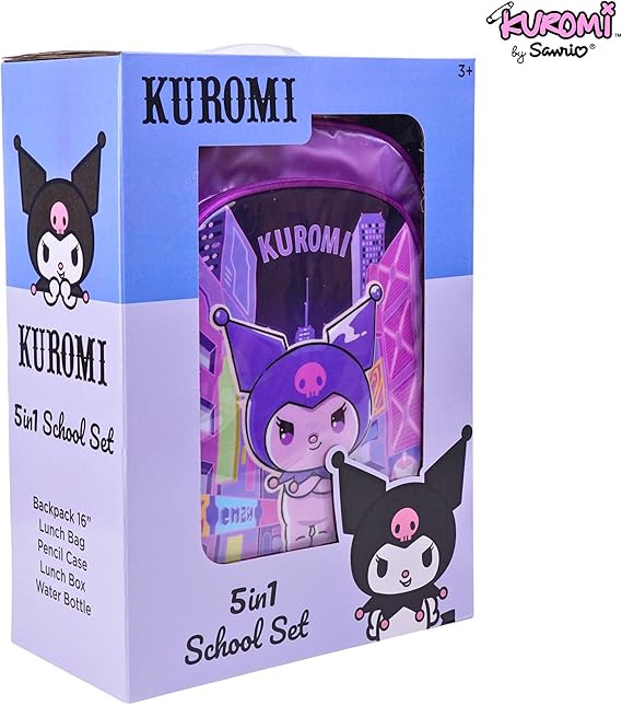 SANRIO KUROMI AMBITION 5IN1 BACKPACK SET 16" - Marah Kids