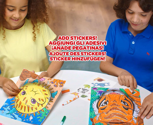 Crayola - Pops 3D Coloring Kit - Jungle | Innovative 3D Artwork Creation - Choose, Color, and Display - Transform Coloring Pages into 3D Art - Easy to Hang or Display, 6+ - Marah Kids