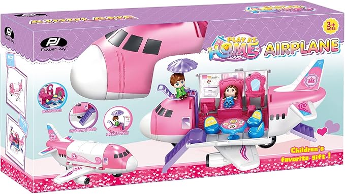 Power Joy Playhome Airplane Playset With 2 Dolls - Marah Kids