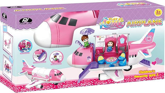 Power Joy Playhome Airplane Playset With 2 Dolls - Marah Kids