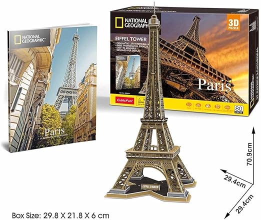 CUBIC FUN NGEO 3D PUZZLE EIFFEL TOWER 80PCS - Marah Kids