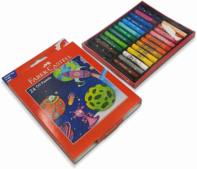 FABER - CASTELL OIL PASTELS 24COLOR 60MM ROUND - Marah Kids