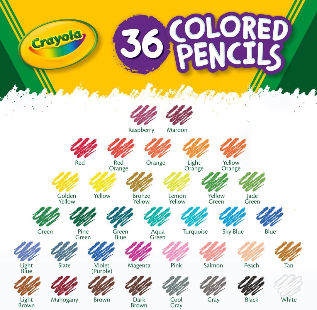Crayola - 36 ct. Colored Pencils, Long - Marah Kids