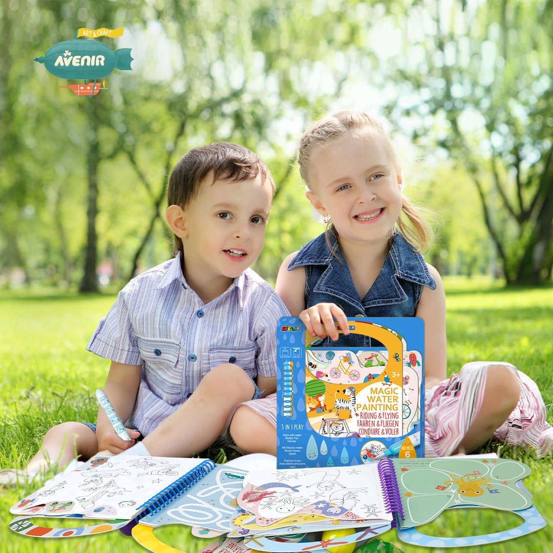 Avenir - Magic Water Painting - My Fairy Tales Multicolour | Ideal for rainy days, indoor play, mess - free painting, travel and holidays | Ideal for Ages 3+ - Marah Kids