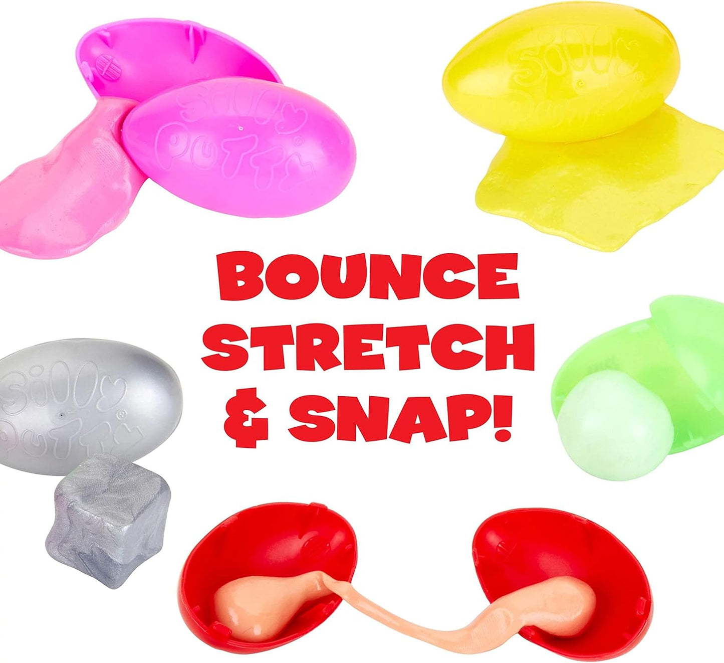 Crayola – Silly Putty Assorted 5 pack | Compact size of the egg makes it easy to take on the go, perfect for travel or playdates. | Non - Toxic and Safe | Suitable ages 4+ - Marah Kids