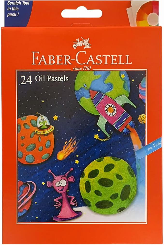 FABER - CASTELL OIL PASTELS 24COLOR 60MM ROUND - Marah Kids