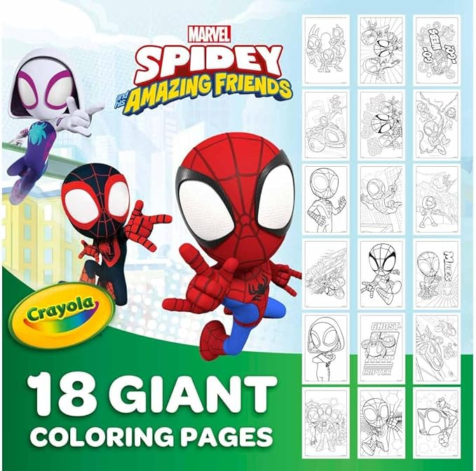 Crayola 18 Giant Coloring Pages Spidey & His Amazing Friends
