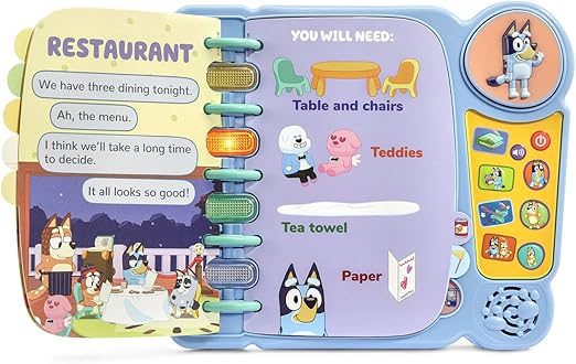 Vtech Bluey’s Book of Games Interactive (Blue) | Educational Activity Toy with 4 Learning Modes, 14 interactive pages | Ideal gift for children aged 3 - 6 years. - Marah Kids