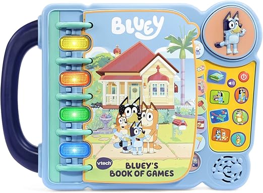 Vtech Bluey’s Book of Games Interactive (Blue) | Educational Activity Toy with 4 Learning Modes, 14 interactive pages | Ideal gift for children aged 3 - 6 years. - Marah Kids