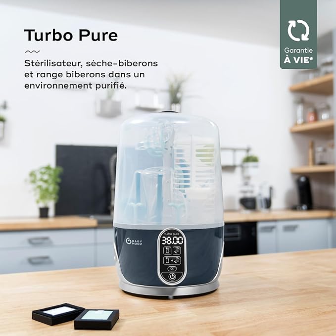 Babymoov Turbo Pure 3 - in - 1 Steriliser & Dryer with HEPA Filter, BPA Free - Marah Kids