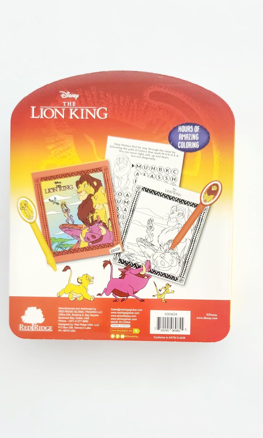DISNEY LION KING COLORING SET
