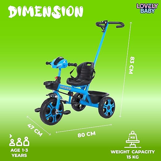 Lovely Baby Duckids 3 - Wheel Tricycle - Blue - Marah Kids