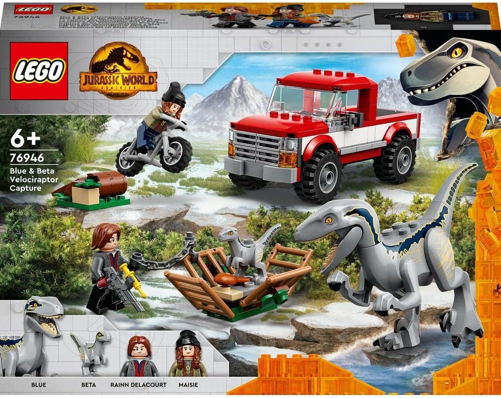 Lego Jurassic World Blue And Beta Velociraptor Capture With Truck And 2 Dinosaur 76946