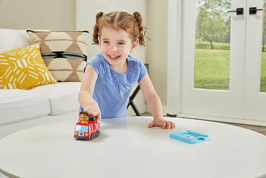 VTech CoComelon Go! Go! Smart Wheels Nina’s Fire Truck & Track, Fire Sounds & Songs with SmartPoint, Ages 1.5 – 5 Years - Marah Kids