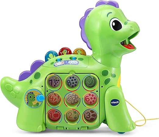 VTech Chomp - along Dino, Musical Toddler Toy, Teaches Numbers, Colours & Food, Interactive Dinosaur Toy for 2, 3, 4+ Year Olds, English Version - Marah Kids