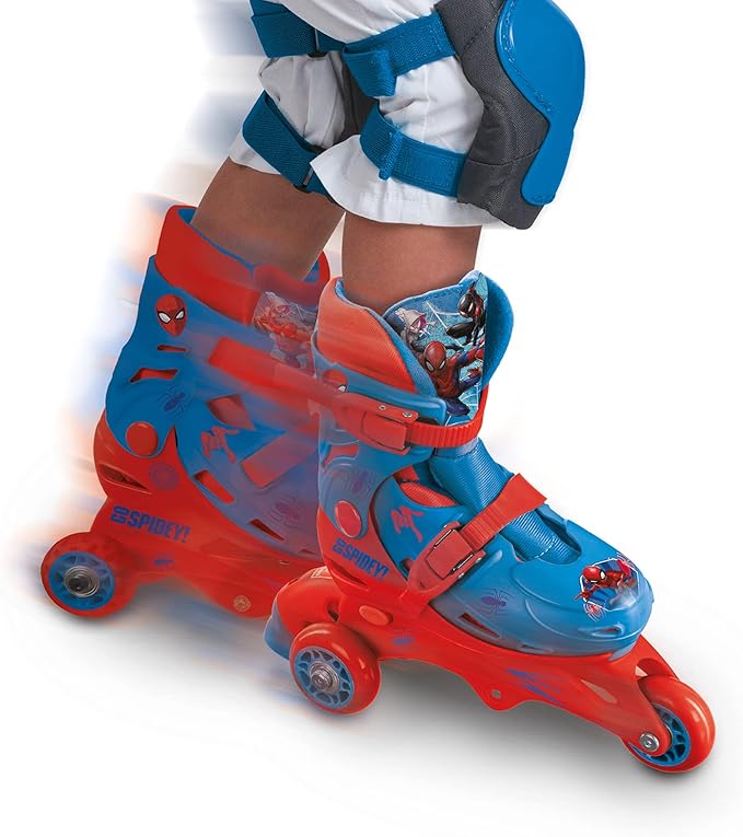 Mondo Roller Spiderman Tri Inline Skates Adjustable 29 - 32 - Marah Kids