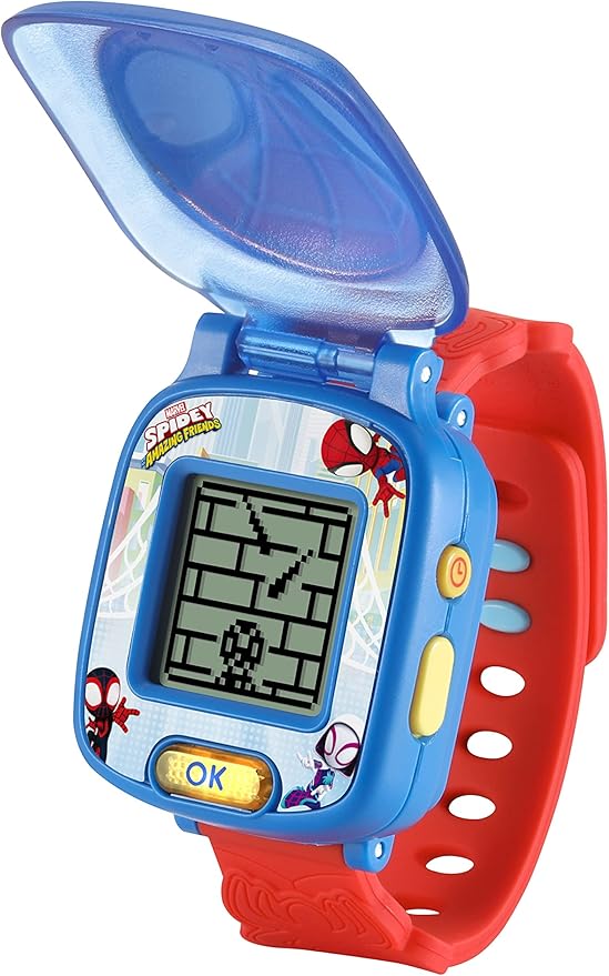 Vtech - Spidey and His Amazing Friends - Spidey Learning Watch (Multicolour ) | Watch includes nine digital clock faces, a stopwatch, a timer, a cuckoo clock, and an alarm with a choice of alarm tones | Ideal 3 to 6 years - Marah Kids