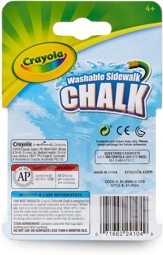 Crayola Sidewalk Chalk, Multicolor With 4 Chalks - Marah Kids