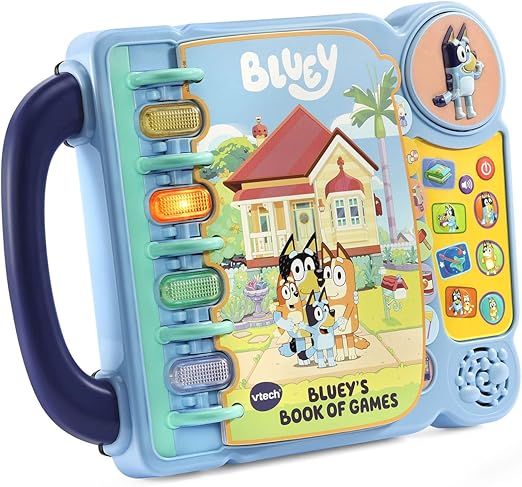 Vtech Bluey’s Book of Games Interactive (Blue) | Educational Activity Toy with 4 Learning Modes, 14 interactive pages | Ideal gift for children aged 3 - 6 years. - Marah Kids