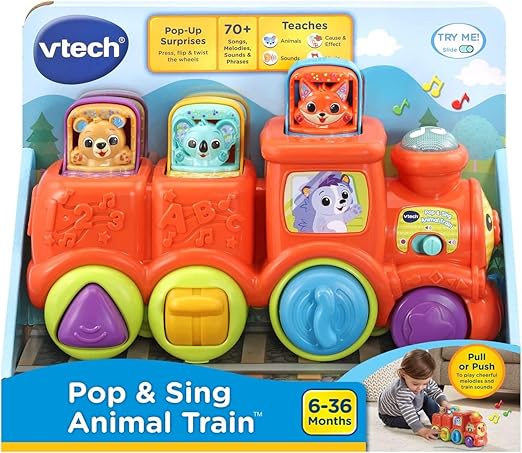 Vtech - Pop and Sing Animal Train | Interactive & Developmental Toy with Sounds and Music | For Boys & Girls, Suitable for Ages 3 Months+ - Marah Kids
