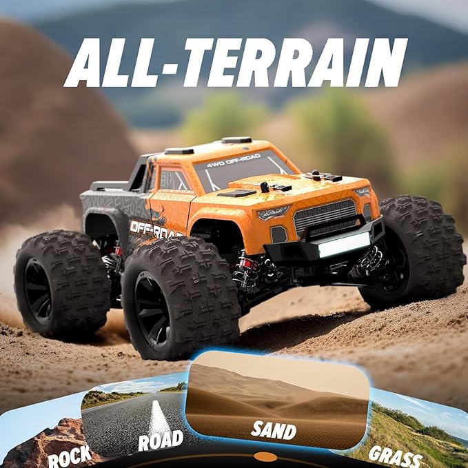 MJX - HYPER GO 1:16 2.4G 4Wd Mew4 Brushless Rc Hobby Truck | 39kmh fast Rc Trucks | Suitable Ages 14+ (Multicolour) - Marah Kids