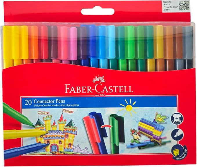 FABER - CASTELL CONNECTOR FELT PEN 20 COLOR - Marah Kids