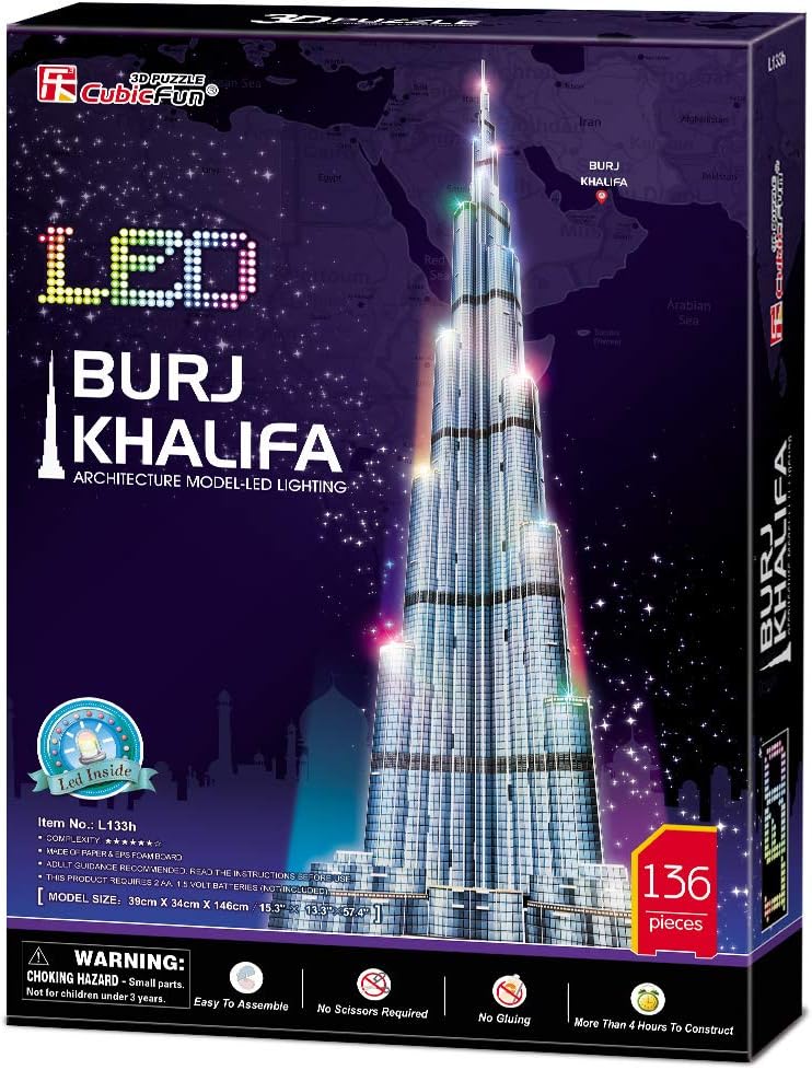 CUBIC FUN 3D PUZZLE BURJ KHALIFA 136PC BO UAE - Marah Kids