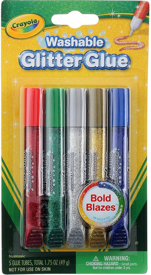Crayola - 5 ct. Washable Glitter Glue, Bold Blazes - Marah Kids