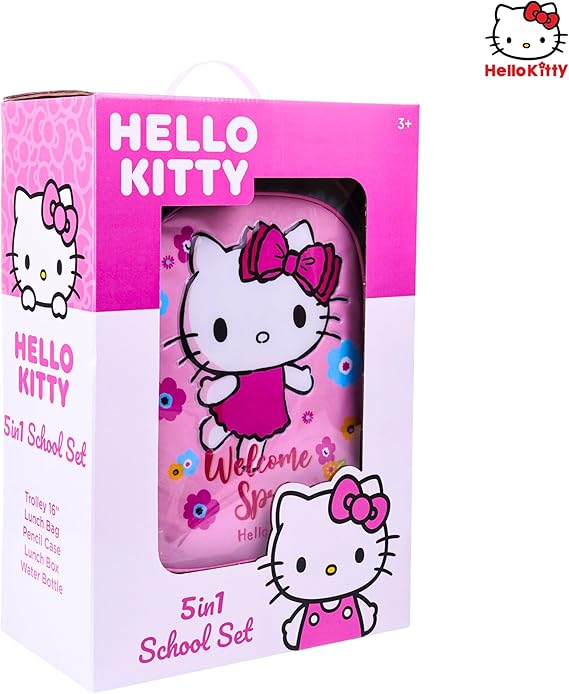 SANRIO HELLO KITTY WELCOM SPRING 5IN1 BACKPACK BOX SET 16" - Marah Kids