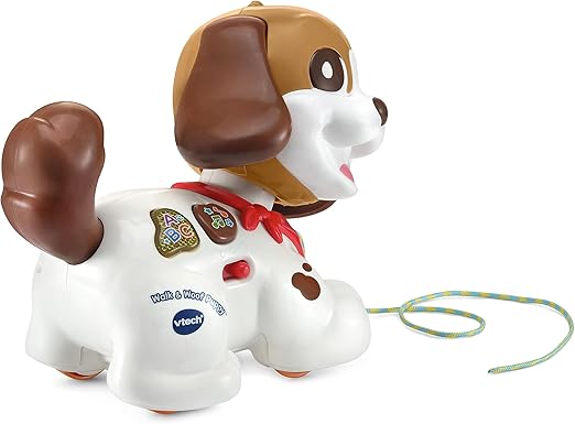 VTech Walk & Wiggle Pup, Interactive Baby Toy with Lights & Music, Gift for Infants 6, 9, 12 months +, English version - Marah Kids