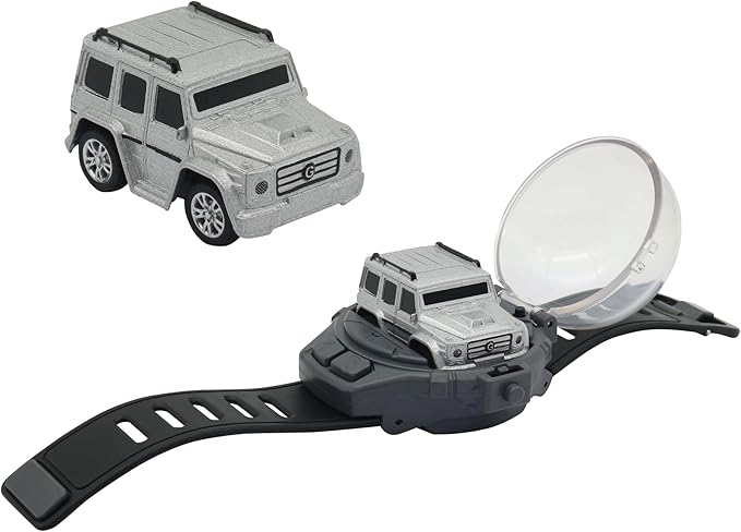 D - power - 1:64 Scale Watch Remote Control Car (Silver)– 2.4GHz Mini RC Car with Wearable Controller | Compact Racing Toy for Kids Ages 3+ - Marah Kids