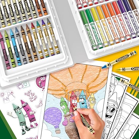 Crayola Blue Limited Edition Art Case – Collectible Set with Retired & Classic Crayons, Pip - Squeaks Markers, Coloring Pages & Stickers | Portable Kids Art Kit & Gift for Creative Fun - Marah Kids