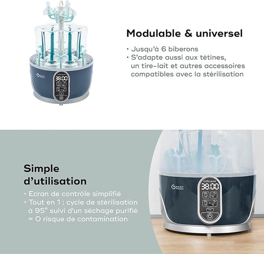 Babymoov Turbo Pure 3 - in - 1 Steriliser & Dryer with HEPA Filter, BPA Free - Marah Kids