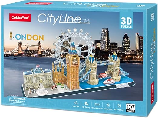 CUBIC FUN 3D PUZZLE CITYLINE LONDON 107PCS - Marah Kids