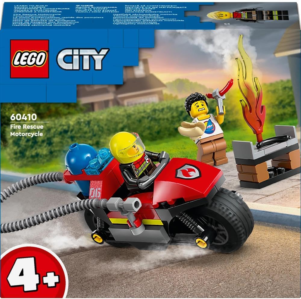 Lego City Fire Rescue Motorcycle, Motorbike Toy Playset 60410