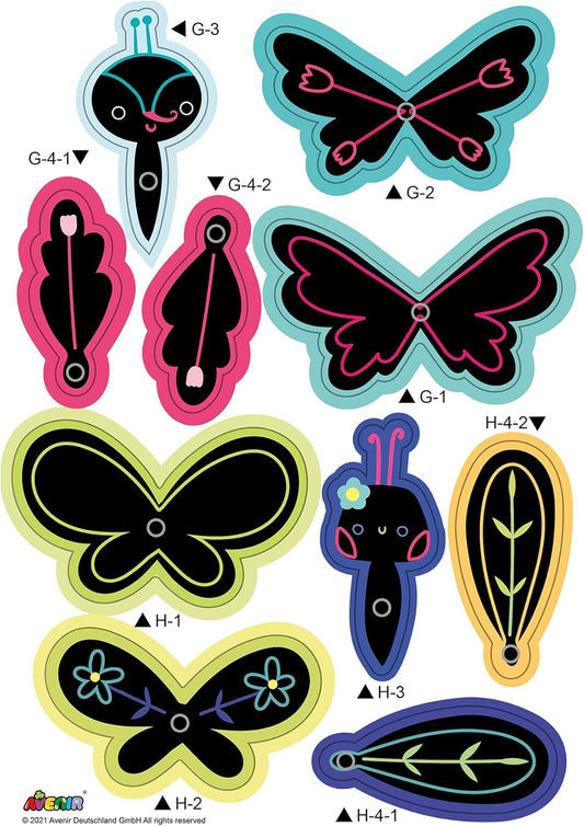 Avenir Scratch Bouquet Kit – Butterfly | Themed Fun! Create Personalized Bouquets with Scratch Sheets, Wrapping Paper, and Ribbon | Step - by - Step Instructions for Kids 3+ - Marah Kids