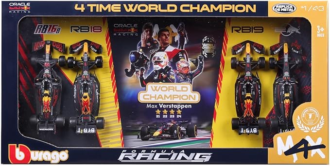 Bburago 1:43 Formula (without helmet & plastic stand) - Red Bull Racing 4-Pk. (DELUXE VERSION) -#1