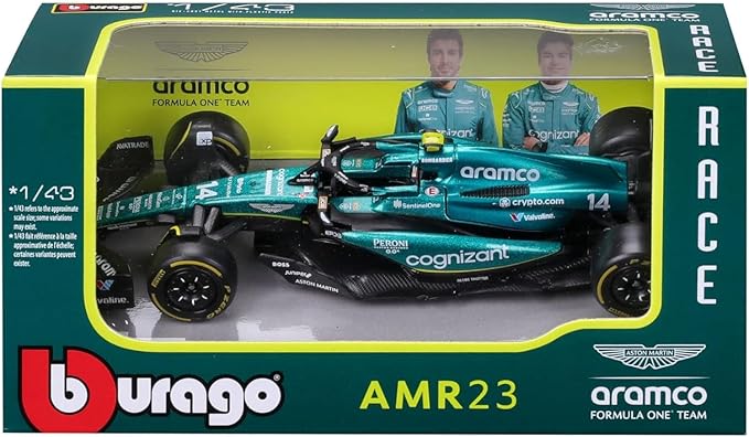 Bburago 1:43 Formula (without helmet & plastic stand) - Aston Martin Aramco Cognizant Team AMR23 (2023)