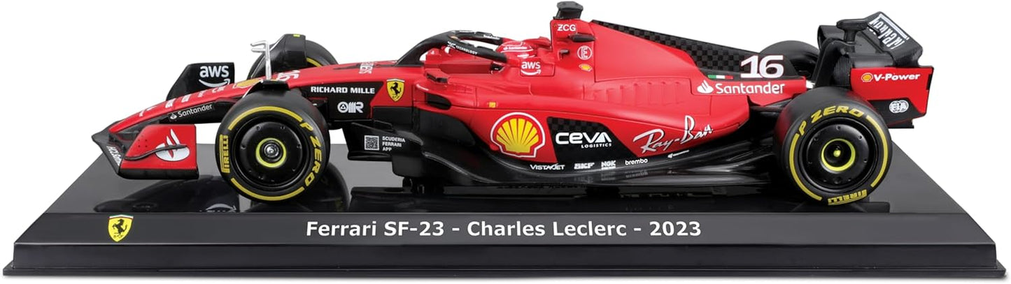 Bburago 1:24 Ferrari Formula Model Kit (with helmet & plastic stand) - SF-23
