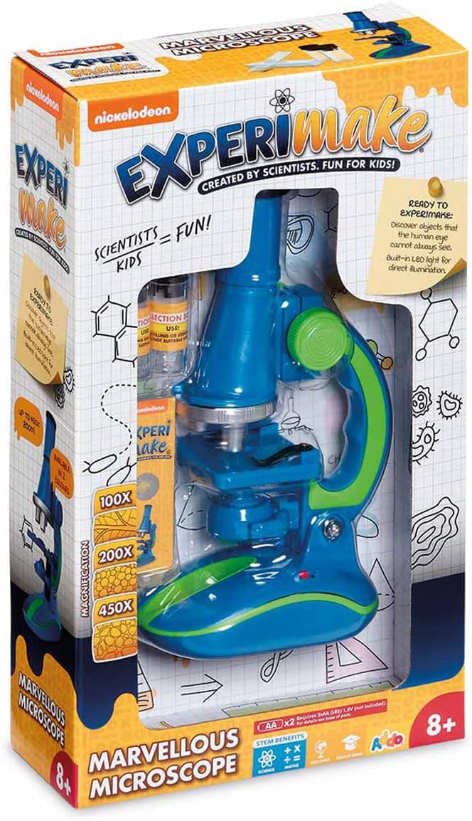 Addo ExperiMake Marvellous Microscope V2 Battery Operated, Nickelodeon Microscope, Learning Toy