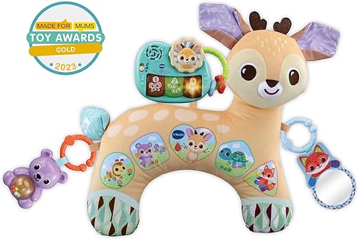 VTech Baby 4 - in - 1 Tummy Time Fawn, Sensory Animal Baby Pillow with Lights, Sounds & Music, Interactive Gift for infants 3, 6, 9, 12 months +, English version - Marah Kids