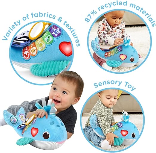 VTech Baby Snuggly Sounds Whale, Baby Sensory Toy with Lights, Sounds & Music, Interactive Gift for infants 3, 6, 9, 12 months +, English version - Marah Kids
