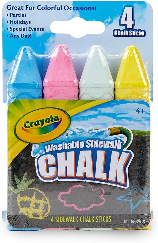 Crayola Sidewalk Chalk, Multicolor With 4 Chalks - Marah Kids