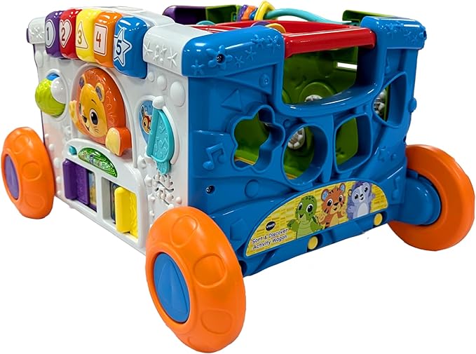 Vtech - Sort & Discover Activity Wagon - Multicolour | Load up and get ready to roll with four sides of play including an activity panel | Suitable ages 12m + up - Marah Kids