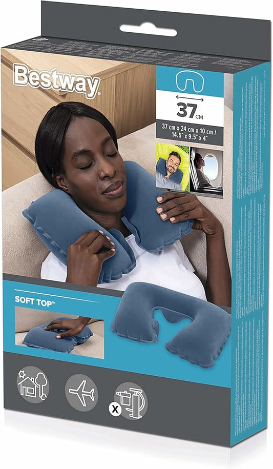 Bestway Flocked Air Neck Pillow 37X24X10 - Marah Kids