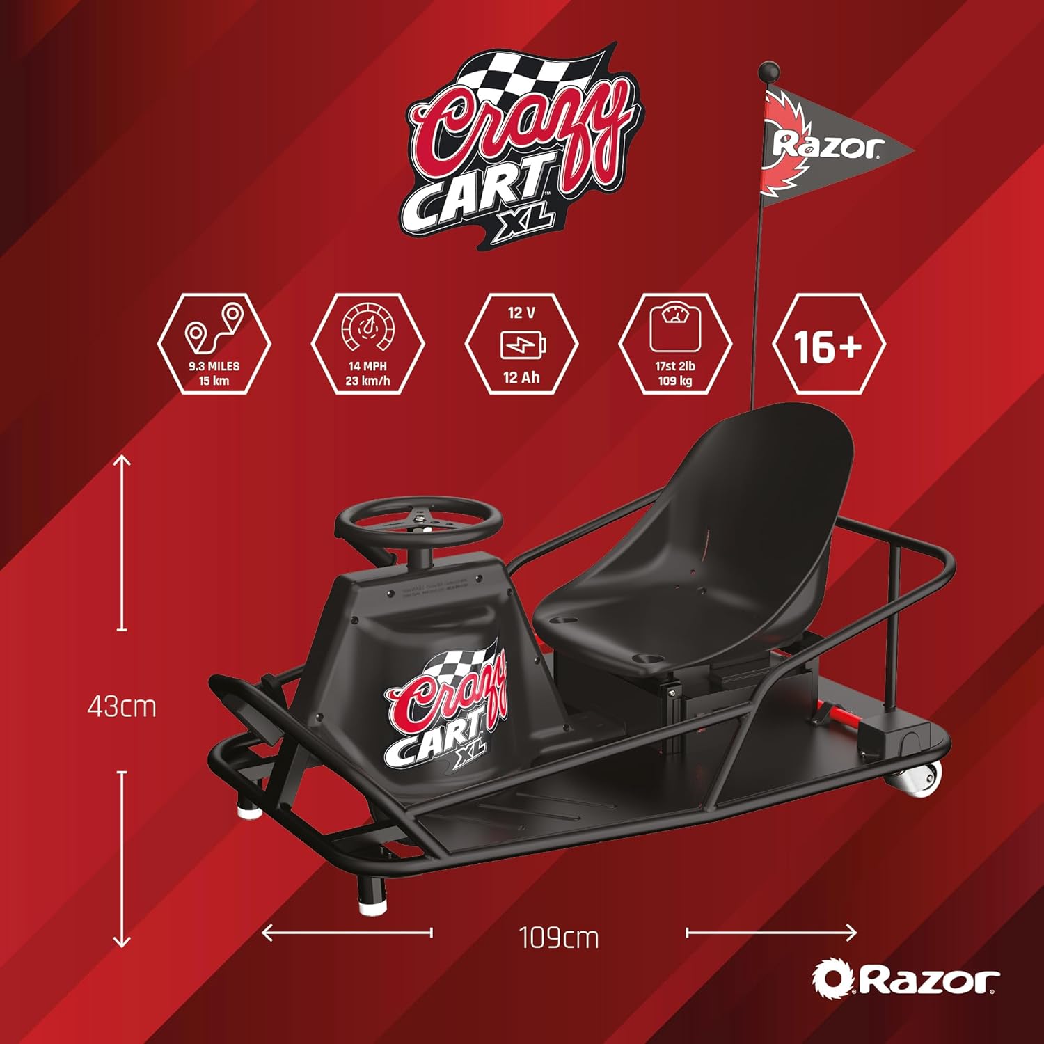 Razor Crazy Cart Xl 22Km/H 16+ - Marah Kids