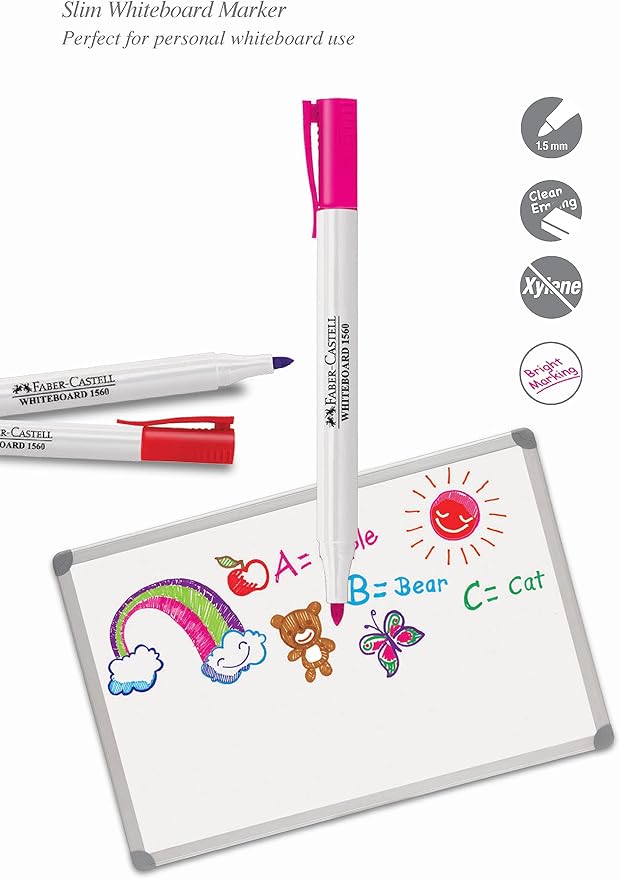 FABER - CASTELL WHITEBOARD MARKER CHISEL WALLET OF 4PC - Marah Kids