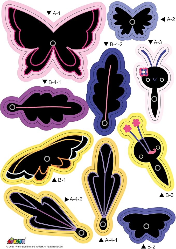 Avenir Scratch Bouquet Kit – Butterfly | Themed Fun! Create Personalized Bouquets with Scratch Sheets, Wrapping Paper, and Ribbon | Step - by - Step Instructions for Kids 3+ - Marah Kids