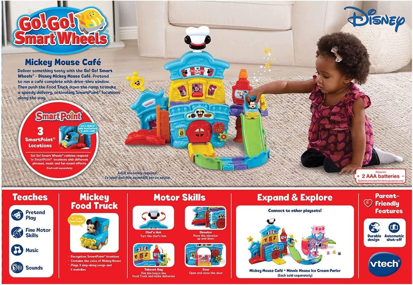 VTECH LICENSE - Go! Go! Smart Wheels - Disney Mickey Mouse Café - Marah Kids